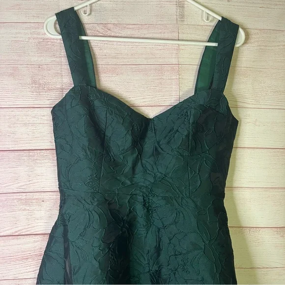 Rihoas Green Sweetheart Neck Jacquard Midi Dress Size Small | 4‎ - Picture 10 of 12